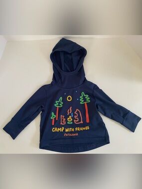 Patagonia Navy SPF Hoodie 3-6 Month Graphic